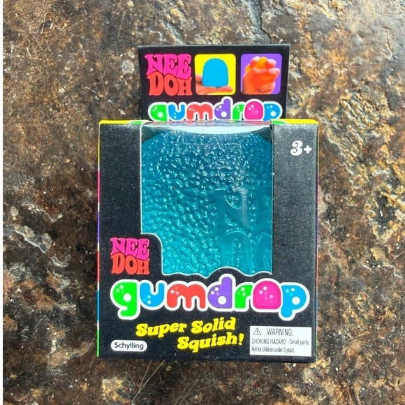 Schylling Other - NeeDoh Gumdrop Fidget Toy Nee Doh Super Solid Squish Sensory Stress Blue NEW
